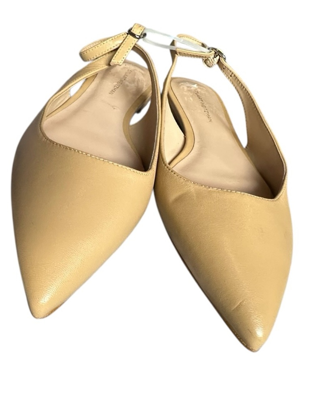 NEW Stuart Weitzman Mara Slingback Flats Tan Leather | Minimalist | MSRP $395 - Picture 4 of 7